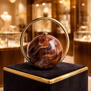 Marble Swirl Sphere Luxury Handbag